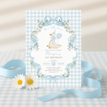 Preppy One Silly Goose Blue Bow 1er anniversaire