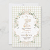 Invitation Preppy One Silly Goose Neutral Bow 1st Birthday (Devant)