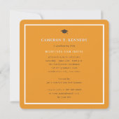 Invitation Preppy Orange Pin Stripes Photo Graduation Party (Dos)
