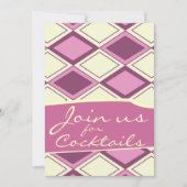 Invitation Preppy Pastel Jacquard rose Retro Motif moderne (Devant)