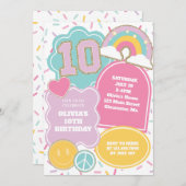 Invitation Preppy Patch 10e anniversaire (Devant / Derrière)