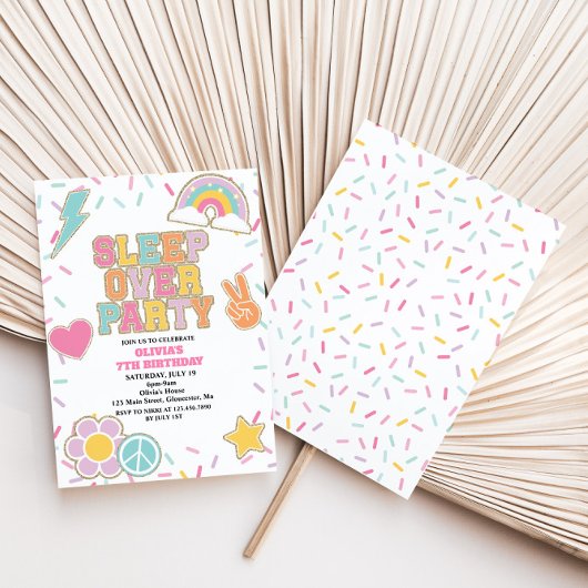 Invitation Préppy Patch Dormir sur Anniversaire
