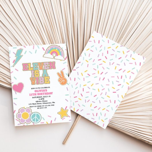 Invitation Preppy Patch Eleven est une Vibe 11e Anniversaire