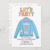 Invitation Preppy Patch jean jacket 7E anniversaire (Devant / Derrière)