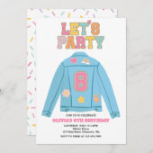 Invitation Preppy Patch jean jacket 8E anniversaire (Devant / Derrière)