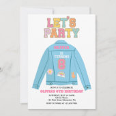 Invitation Preppy Patch jean jacket 8E anniversaire (Devant)