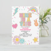 Invitation Preppy Patch Nine est un Vibe 9TH Birthday (Debout devant)