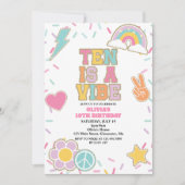 Invitation Preppy Patch Ten est une Vibe 10e Anniversaire (Devant)