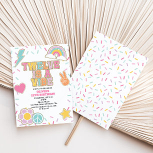 Invitation Preppy Patch Twelve est une Vibe 12e Anniversaire