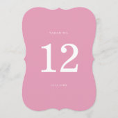Invitation Preppy Peony Pink Chic Die Cut Wedding Table Numbe (Devant)