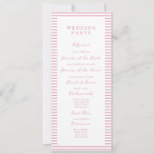 Invitation Preppy Peony Pink Chic Wedding Program Card (Dos)
