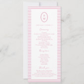 Invitation Preppy Peony Pink Chic Wedding Program Card (Devant)