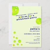 Invitation Preppy Pickleball Dink responsable fête d'annivers (Devant)