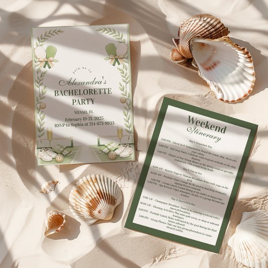 Invitation Preppy Pickleball Garden Bachelorette Party