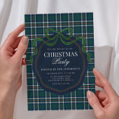 Invitation Preppy Plaid Christmas Party Old Money 