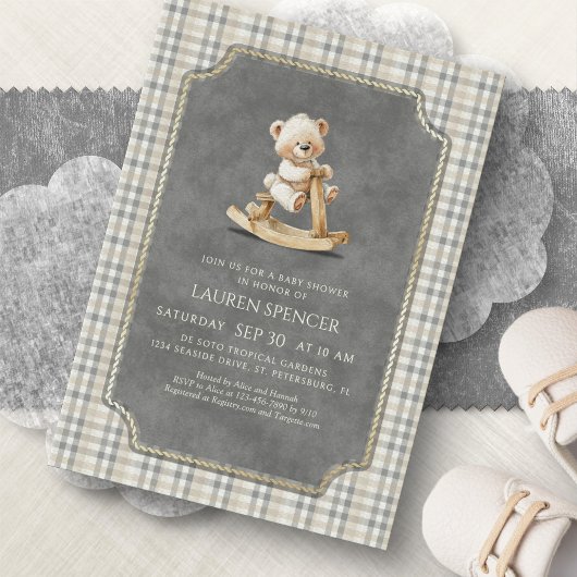 Invitation Preppy Polo Bear Baby Shower