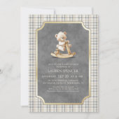 Invitation Preppy Polo Bear Baby Shower (Devant)