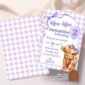 Invitation Preppy Purple Moo Moo Holy Cow 2e anniversaire