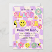 Invitation Préppy Purple Y2K Dormir sur un joyeux visage Anni (Devant)