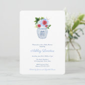 Invitation Preppy Red White Boy Baby shower Party (Debout devant)