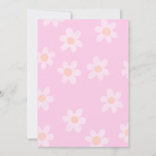 Invitation Preppy Rose Daisy Y2K Joyeux Visage fête Anniversa (Dos)