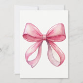 Invitation Preppy rose ruban dentelle filles baby shower (Dos)