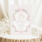 Invitation Preppy Silly Goose Pink Bow Girl Baby Shower