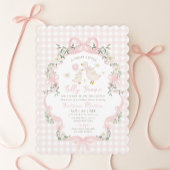 Invitation Preppy Silly Goose Pink Bow Girl Baby Shower