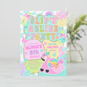Invitation Preppy Slip N Slide Party Jote Girly Pool Annivers (Debout devant)