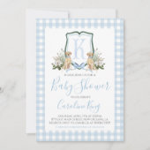 Invitation Preppy Southern Blue Boy Baby shower Chien (Devant)
