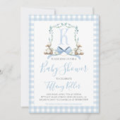 Invitation Préppy Southern Blue Boy Duck Baby shower (Devant)