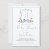 Invitation Préppy Southern Blue Boy Duck Baby shower (Devant)