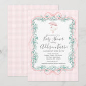 Invitation Preppy Southern goose baby shower invite (Devant / Derrière)