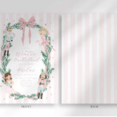 Invitation Preppy Stripe Bow Nutcracker Ballet First Birthday