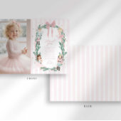 Invitation Preppy Stripe Bow Nutcracker Ballet Thank You Card