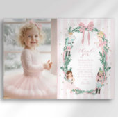 Invitation Preppy Stripe Bow Nutcracker Ballet Thank You Card