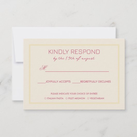 Invitation Preppy Stripes Lemon Yellow MARIAGE option (Devant)