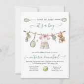 Invitation Preppy Tennis Boy Baby shower (Devant)