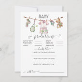 Invitation Preppy Tennis Clothesline Baby Predictions Jeu (Devant)