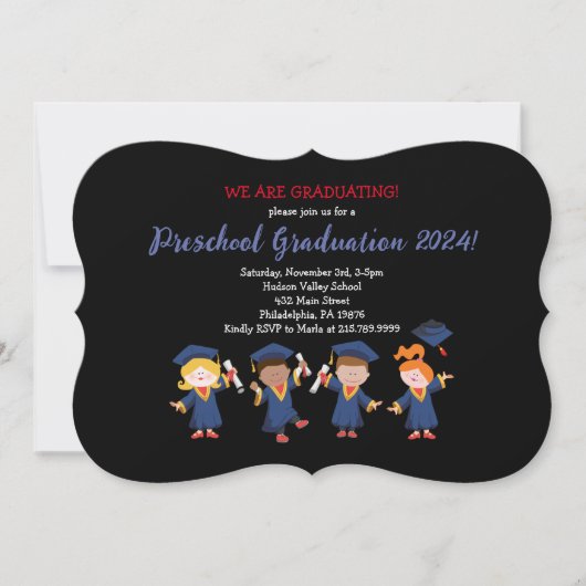 Invitation PRESCHOOL KINDERGARTEN Soins de garde d'enfants (Devant)