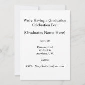 Invitation Prescription d'invitations d'obtention du diplôme (Dos)