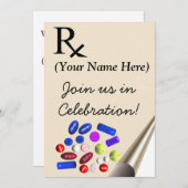 Invitation Prescription d'invitations d'obtention du diplôme (Devant / Derrière)