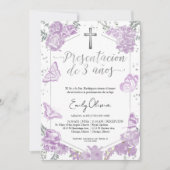 Invitation Presentación 3 años Papillon d'invitation espagnol (Devant)