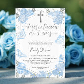 Invitation Presentación 3 años Papillon d'invitation espagnol