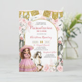 Invitation Présentation de 3 ans fille charra mexicaine fleur (Debout devant)