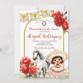 Invitation Présentation de 3 ans Fille Charra Roug (Devant)