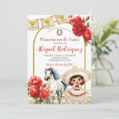 Invitation Présentation de 3 ans Fille Charra Roug (Debout devant)