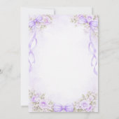 Invitation Présentation de 3 Ans Fille Espagnole Ruban Violet (Dos)