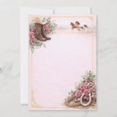 Invitation Présentation de 3 Ans Florale Rose Western Espagno (Dos)