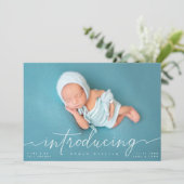 Invitation Présentation de Baby avec script blanc (Debout devant)